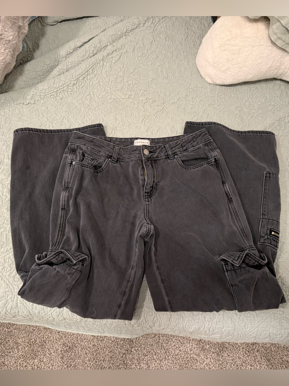 Low Rise Baggy Black Cargo PacSun Jeans
